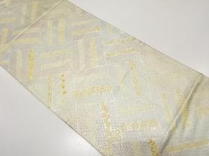 アンティーク　斜め格子に古典柄織り出し袋帯（材料）